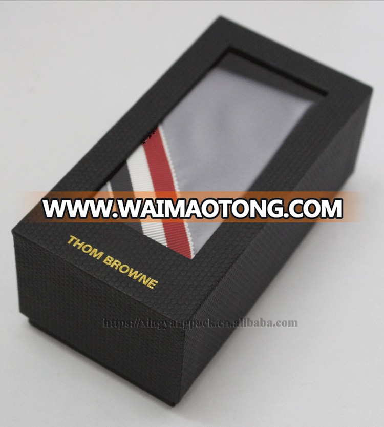 Custom Paper Bow tie packaging Storage box With Window Hot Stamping Logo