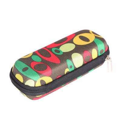 Custom Pattern Fabric Portable Colorful Small Size Cosmetic Bag Make Up Case Hard Shell Brush Storage Zipper Pouch for Travel